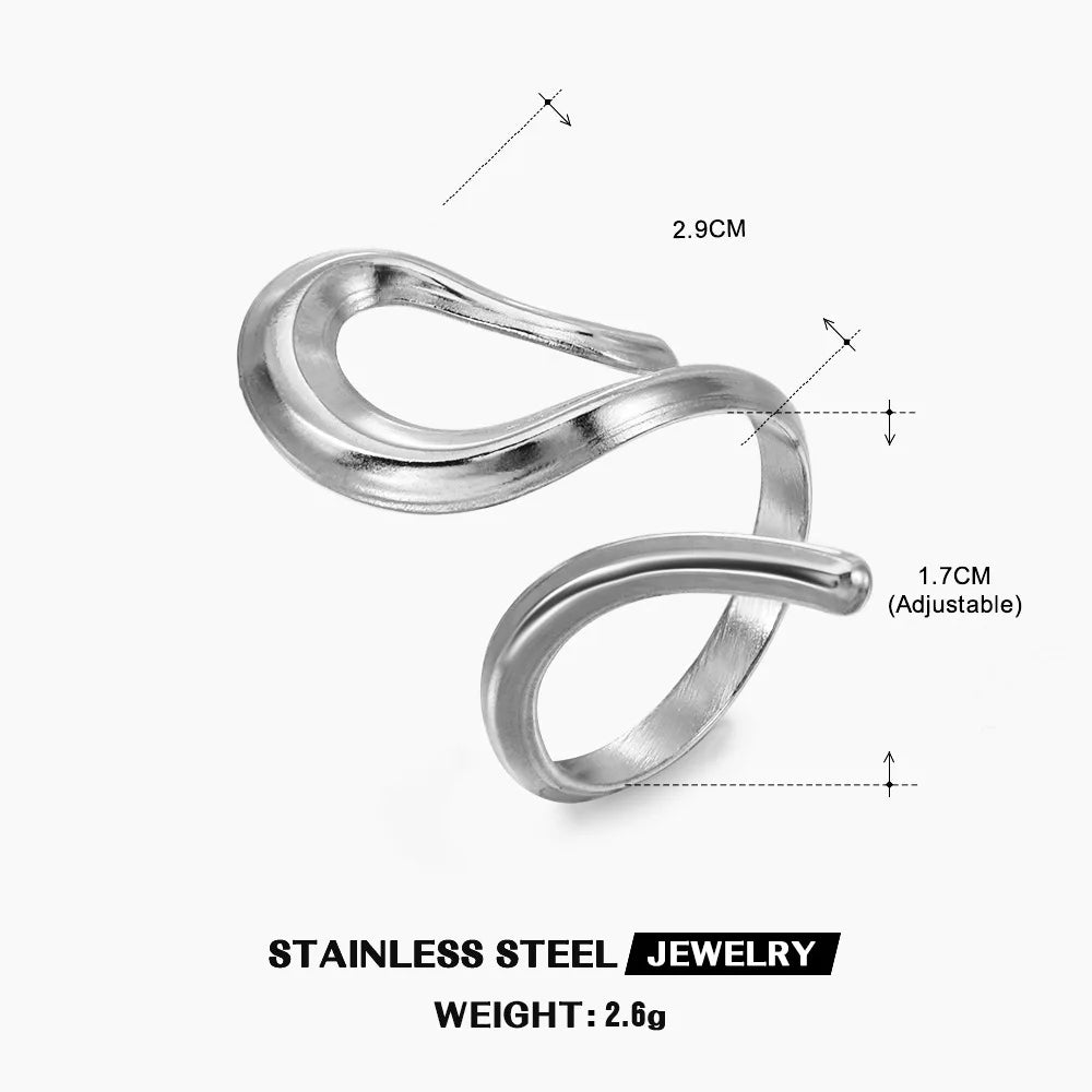 18K Stainless Steel Rings for Women Vintage Gold Color Never Fade Luxury Classic Rings Wedding Couple Rings Party Jewelry Gifts