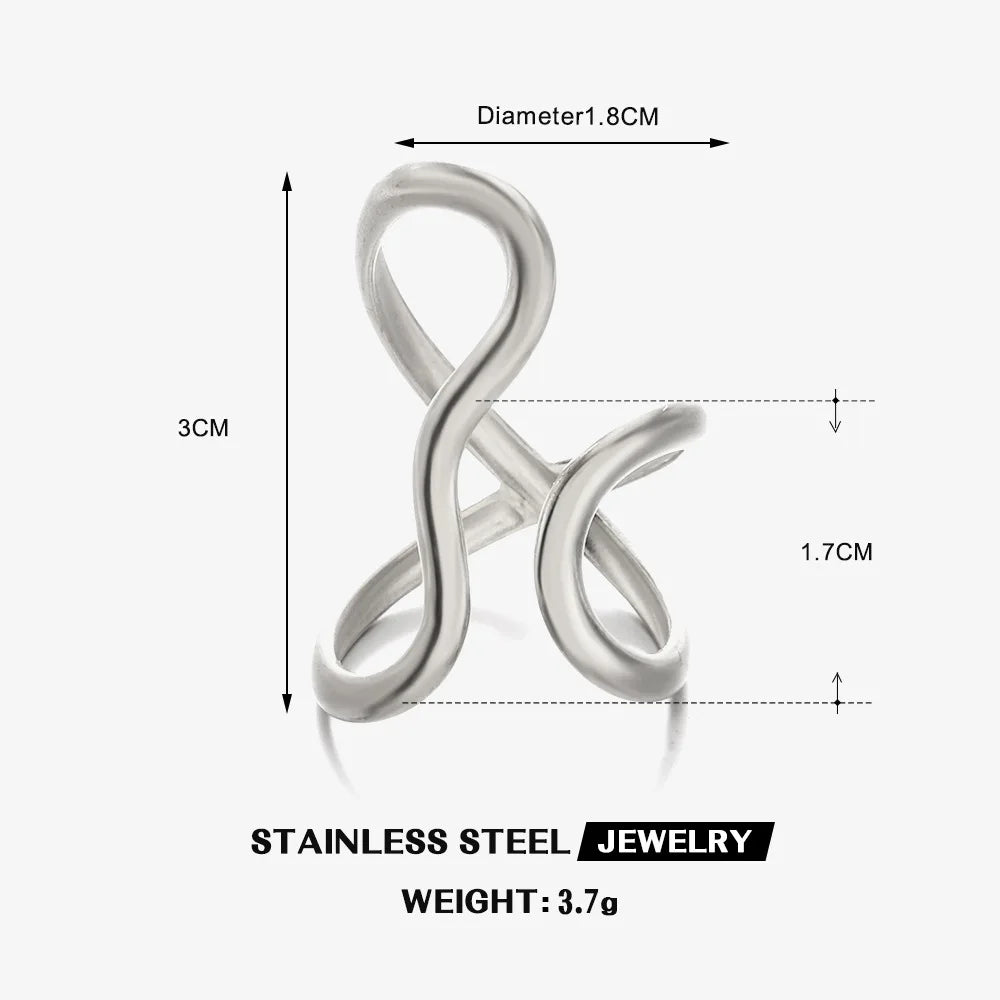 18K Stainless Steel Rings for Women Vintage Gold Color Never Fade Luxury Classic Rings Wedding Couple Rings Party Jewelry Gifts