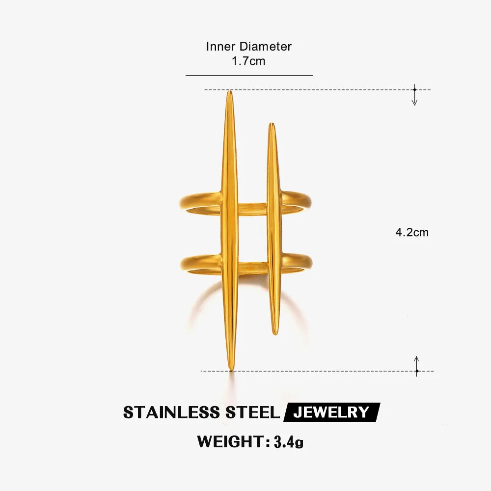 18K Stainless Steel Rings for Women Vintage Gold Color Never Fade Luxury Classic Rings Wedding Couple Rings Party Jewelry Gifts