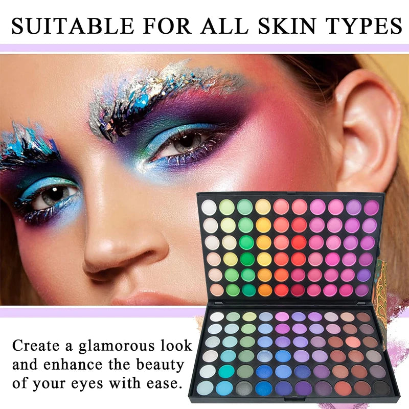 120 Color Eyeshadow Palette Glitter Matte Shimmer Finishes Eye shadow Palette Colorful High Pigment Eyes Makeup Palette for Part