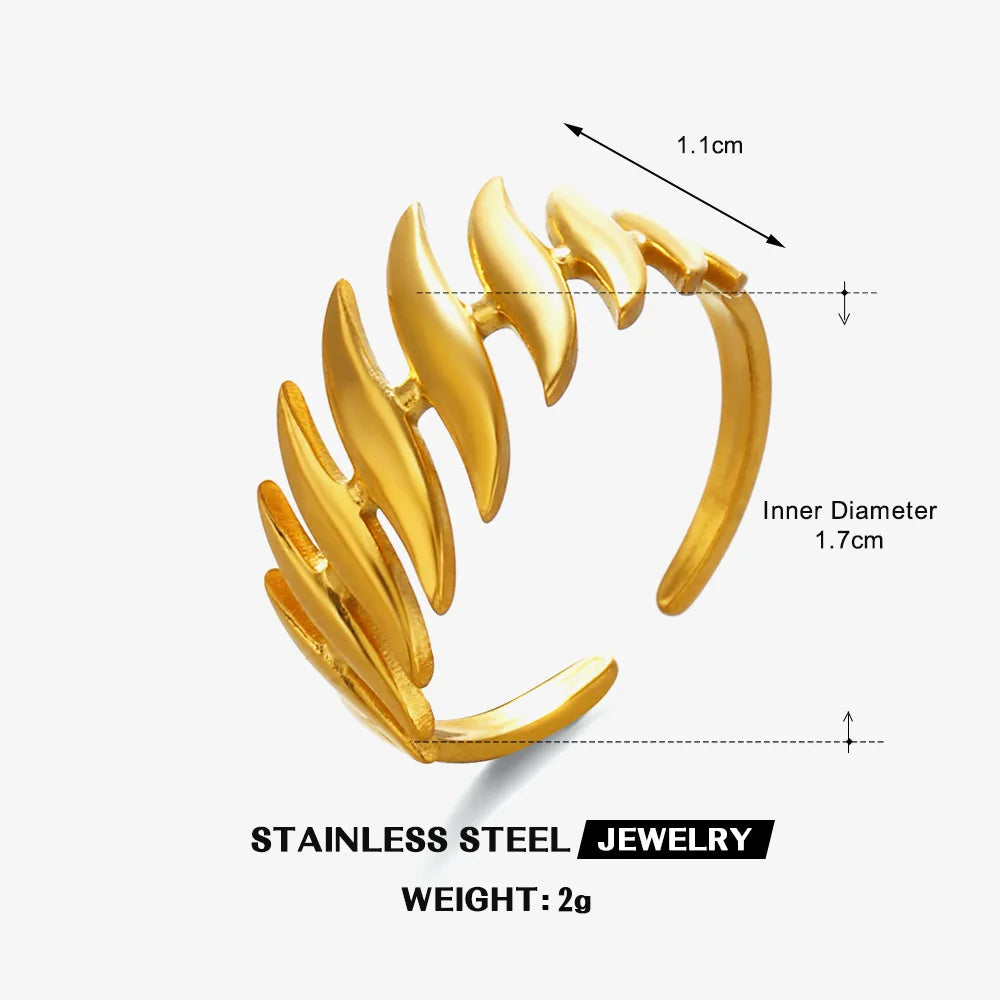 18K Stainless Steel Rings for Women Vintage Gold Color Never Fade Luxury Classic Rings Wedding Couple Rings Party Jewelry Gifts