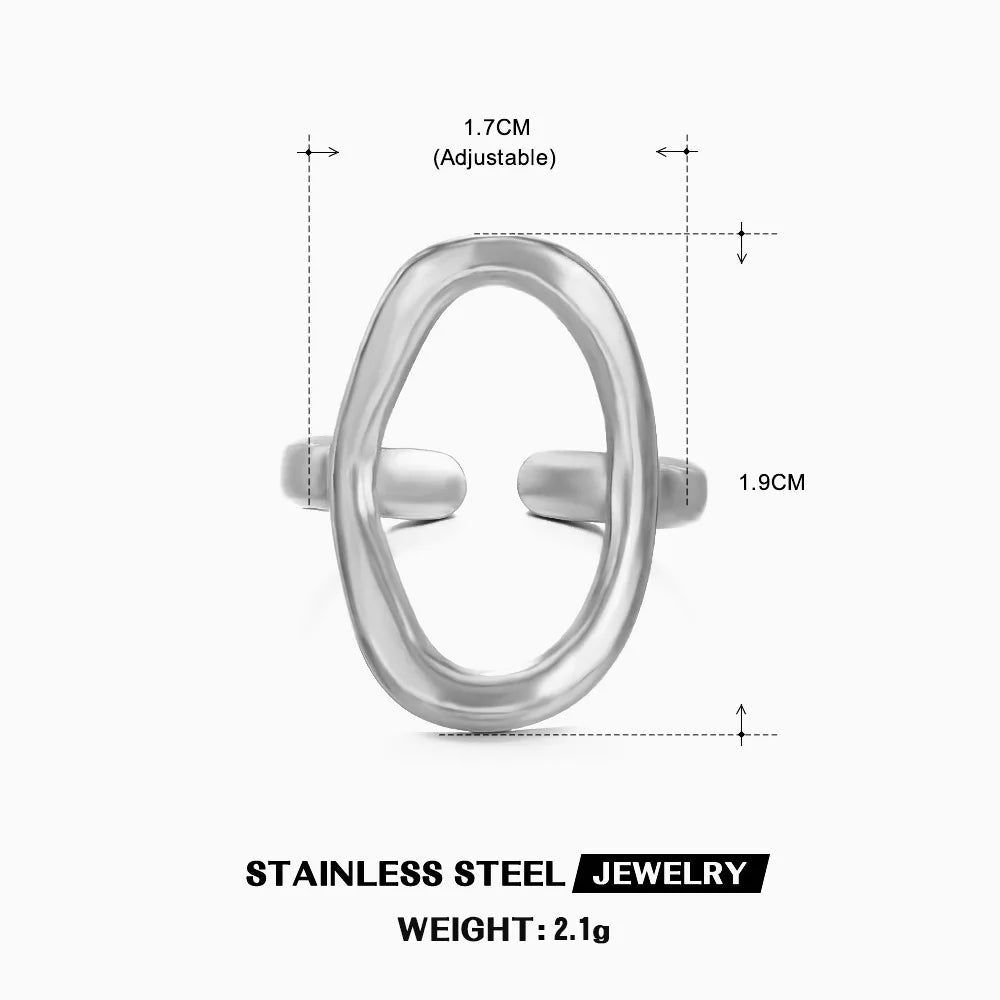 18K Stainless Steel Rings for Women Vintage Gold Color Never Fade Luxury Classic Rings Wedding Couple Rings Party Jewelry Gifts