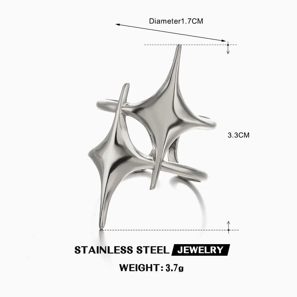 18K Stainless Steel Rings for Women Vintage Gold Color Never Fade Luxury Classic Rings Wedding Couple Rings Party Jewelry Gifts