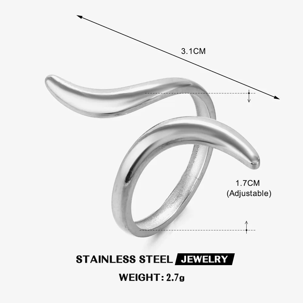 18K Stainless Steel Rings for Women Vintage Gold Color Never Fade Luxury Classic Rings Wedding Couple Rings Party Jewelry Gifts