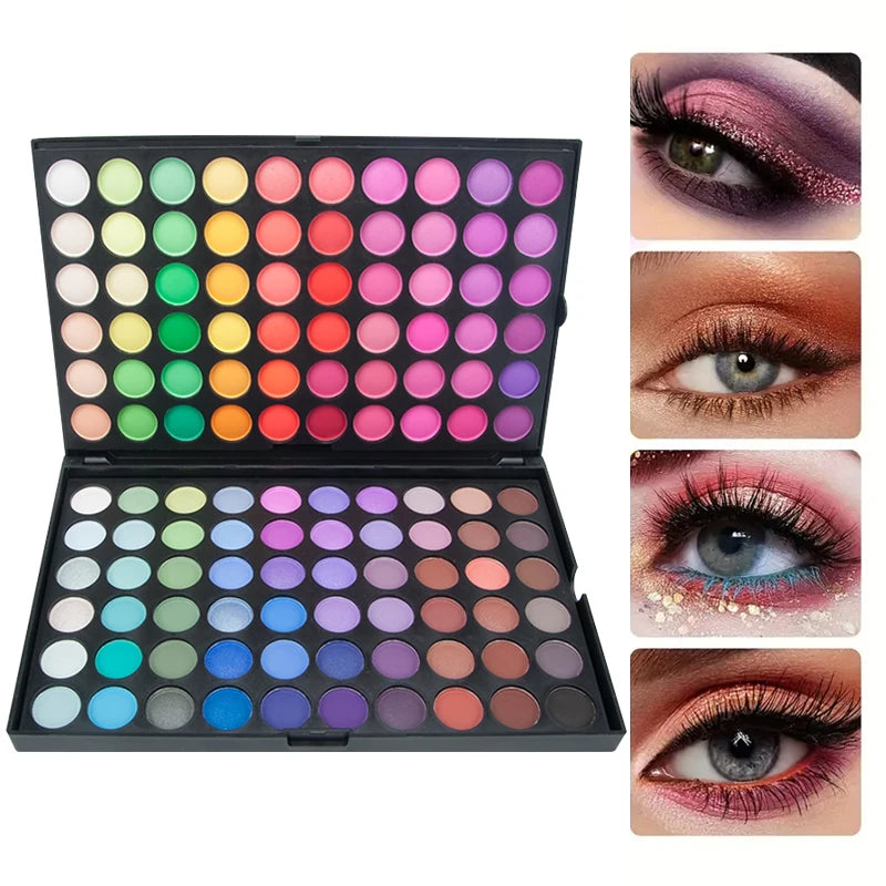 120 Color Eyeshadow Palette Glitter Matte Shimmer Finishes Eye shadow Palette Colorful High Pigment Eyes Makeup Palette for Part